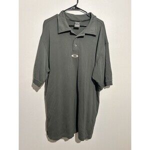 Vintage OAKLEY Software Center Logo Y2K Embroidered Polo Mens L Hunter Green